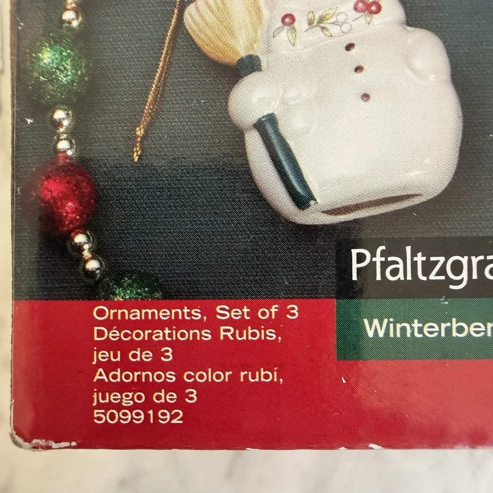 2012 Pfaltzgraff Winterberry Christmas Ornament‎ NIB Snowman Santa Soldier RARE